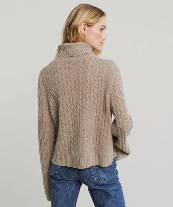 Turtlenecks Women Jenni Kayne Cable Nell Turtleneck Taupe