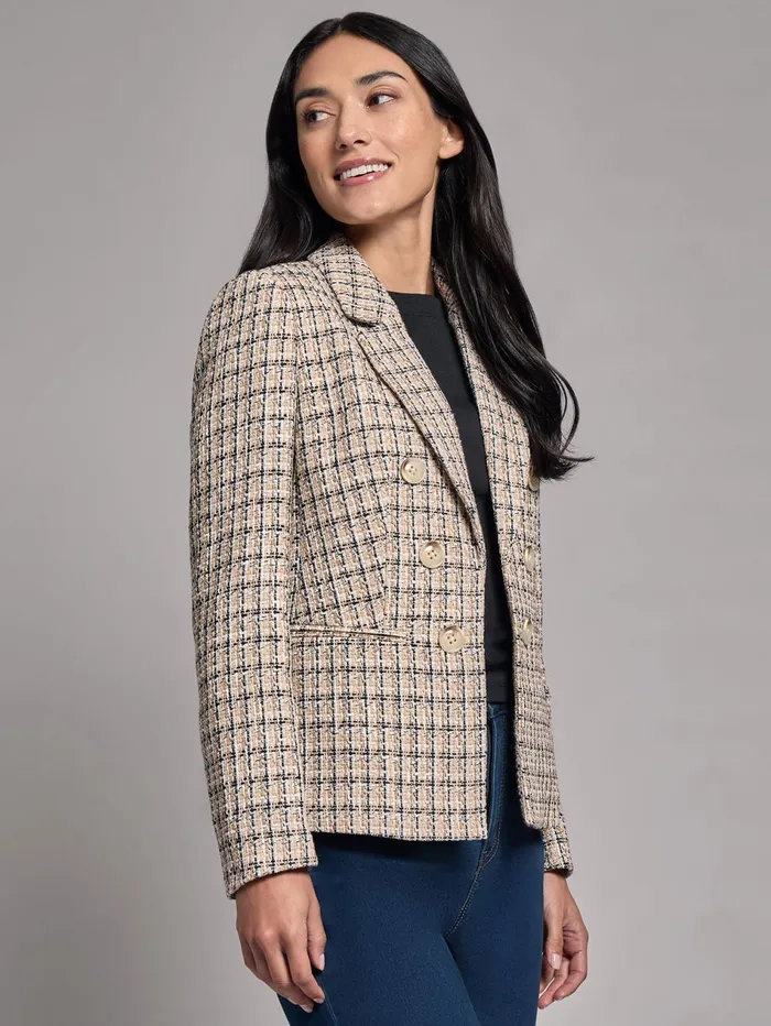 Tweed Faux DoubleBreasted Jacket Women Jones New York Blazers Tweed Faux DoubleBreasted Jacket Women Jones New York Blazers