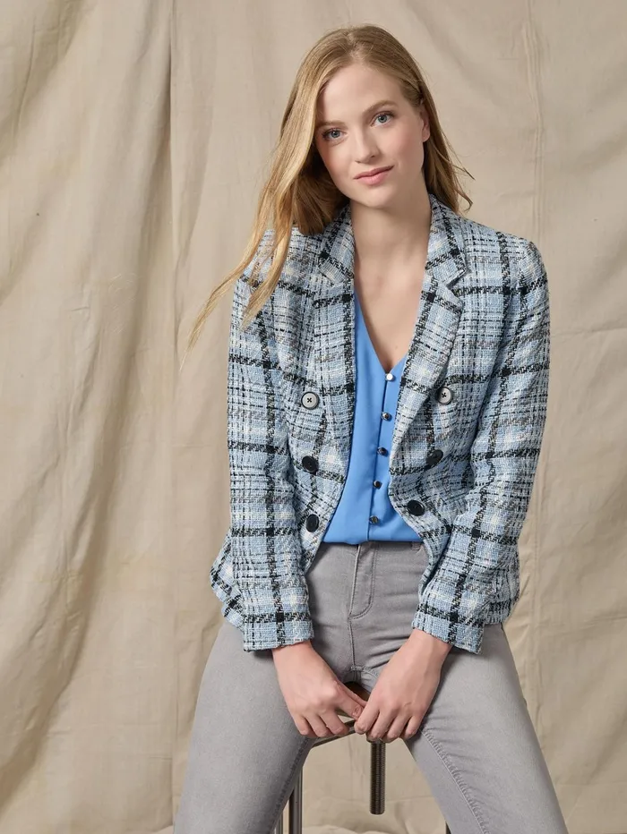 Tweed Faux DoubleBreasted Jacket Women Jones New York Suiting Tweed Faux DoubleBreasted Jacket Women Jones New York Suiting