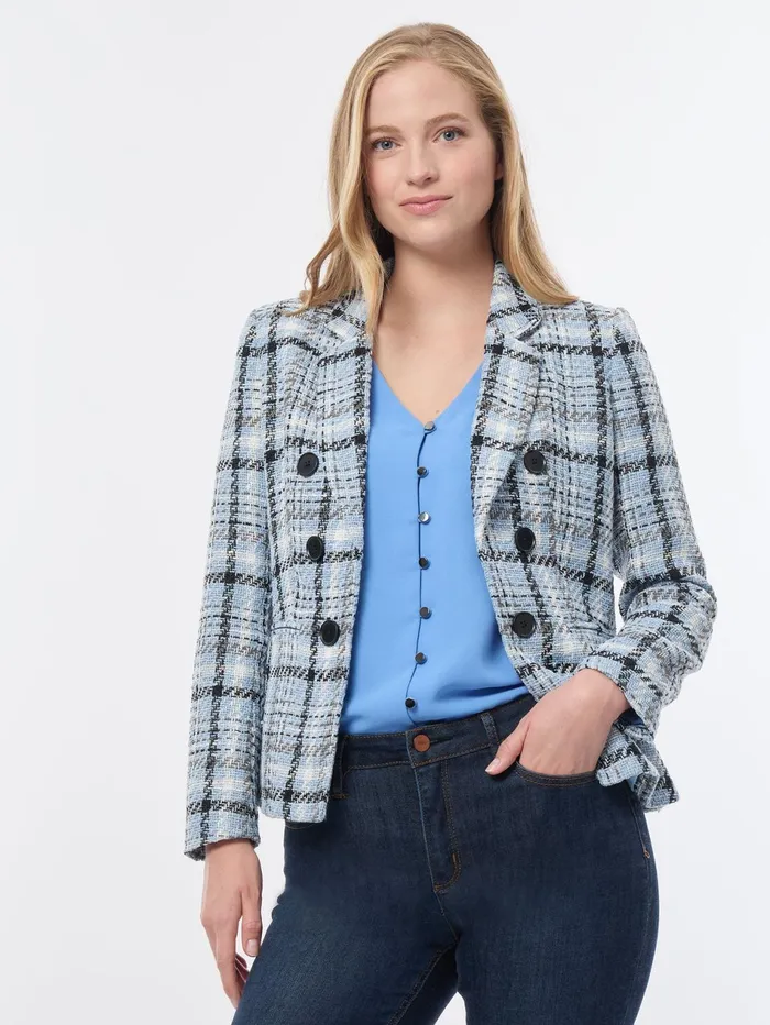 Tweed Faux DoubleBreasted Jacket Women Jones New York Suiting Tweed Faux DoubleBreasted Jacket Women Jones New York Suiting
