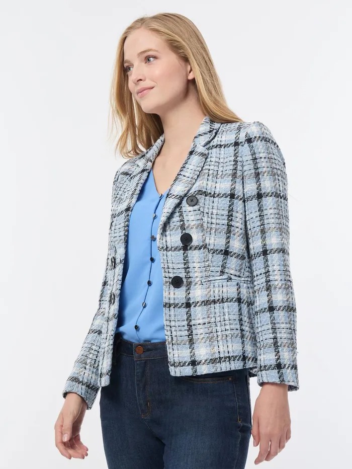 Tweed Faux DoubleBreasted Jacket Women Jones New York Suiting Tweed Faux DoubleBreasted Jacket Women Jones New York Suiting