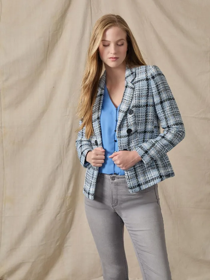 Tweed Faux DoubleBreasted Jacket Women Jones New York Suiting Tweed Faux DoubleBreasted Jacket Women Jones New York Suiting