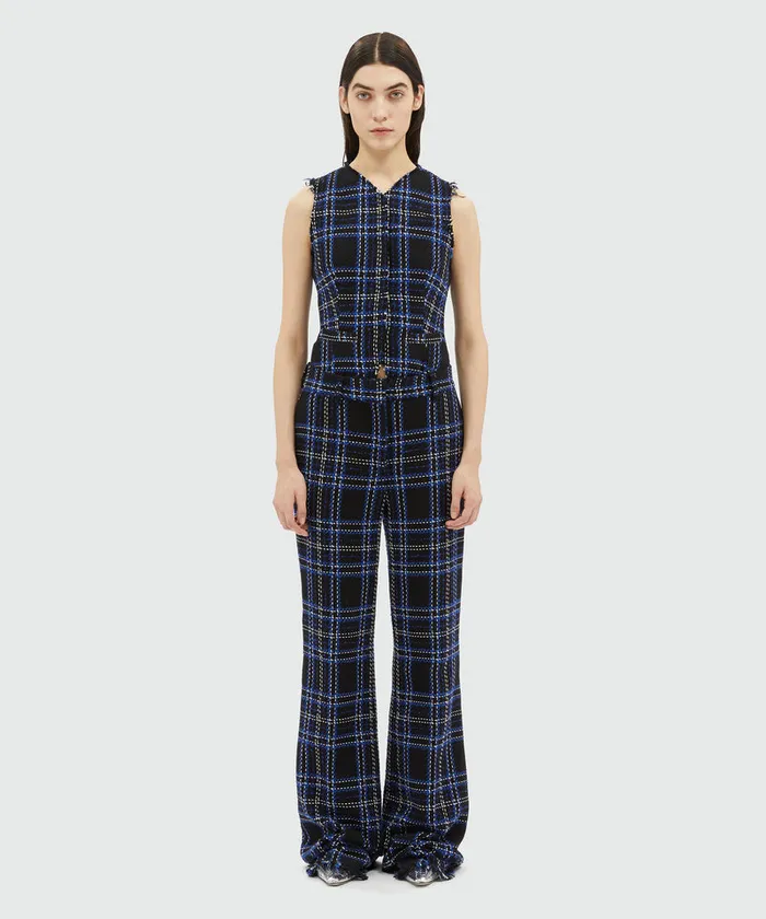Tweed Maxi Check Pants Women MSGM Pants And Shorts