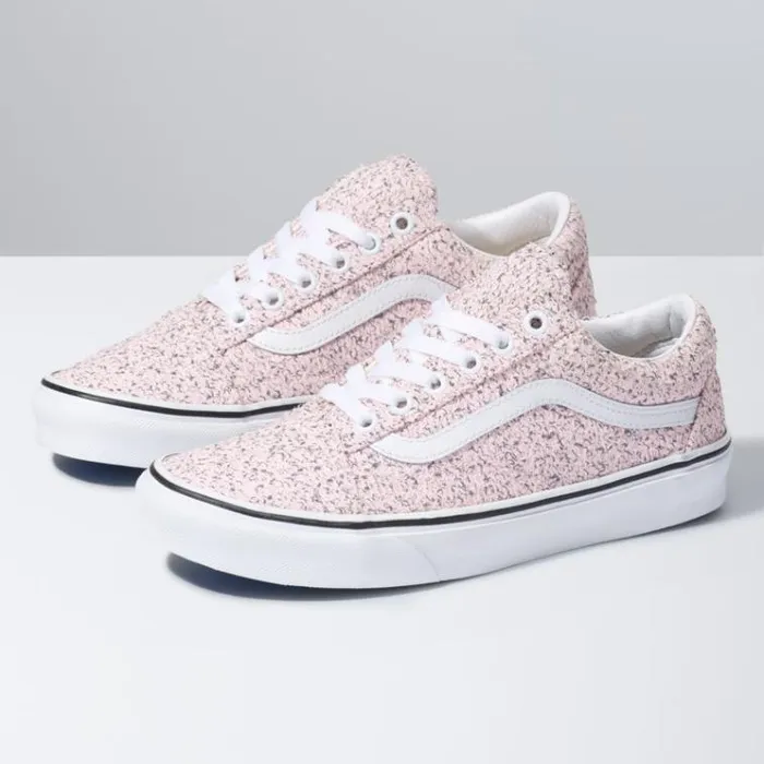 Vans Boucle Old Skool Pink SpeckleTrue White Womens Classics Shoes