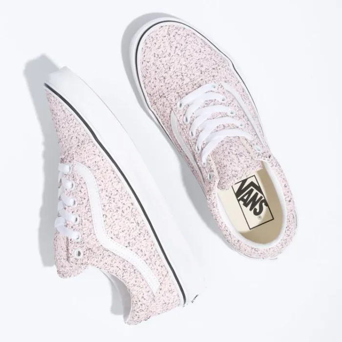 Vans Boucle Old Skool Pink SpeckleTrue White Womens Classics Shoes Vans Boucle Old Skool Pink SpeckleTrue White Womens Classics Shoes