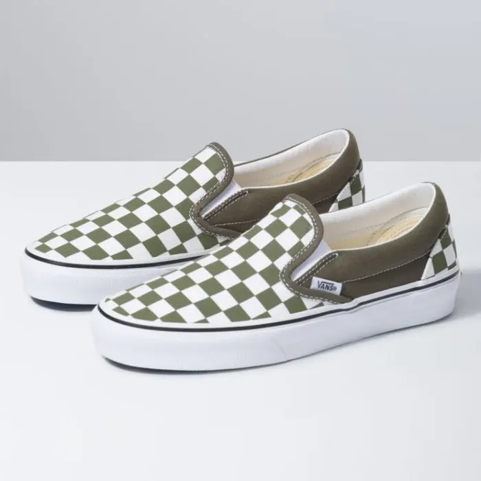 Vans Checkerboard Classic SlipOn Grape LeafTrue White MensWomens Classics Shoes