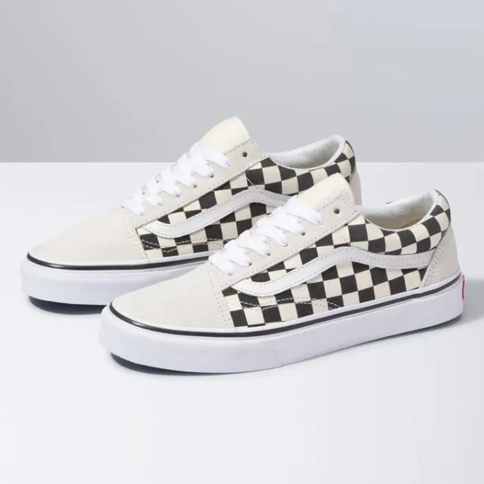 Vans Checkerboard Old Skool WhiteBlack Womens Classics Shoes