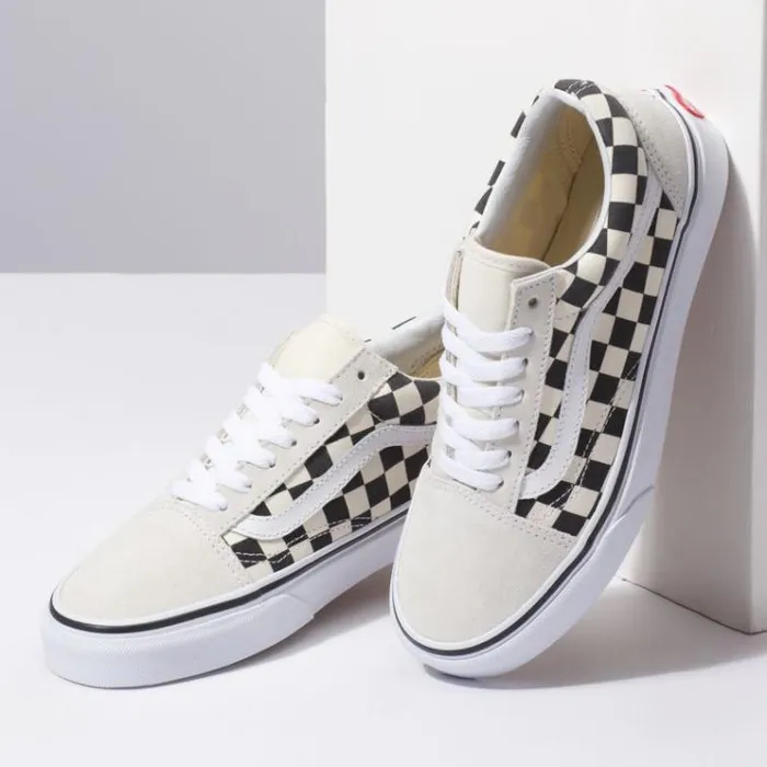 Vans Checkerboard Old Skool WhiteBlack Womens Classics Shoes Vans Checkerboard Old Skool WhiteBlack Womens Classics Shoes