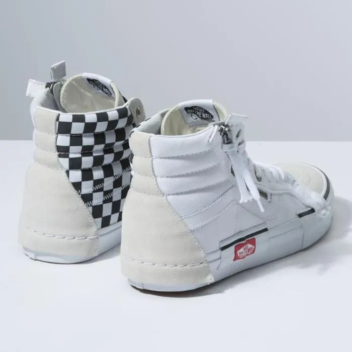 Vans Checkerboard Sk8Hi Reissue Cap True WhiteBlack Womens Classics Shoes Vans Checkerboard Sk8Hi Reissue Cap True WhiteBlack Womens Classics Shoes