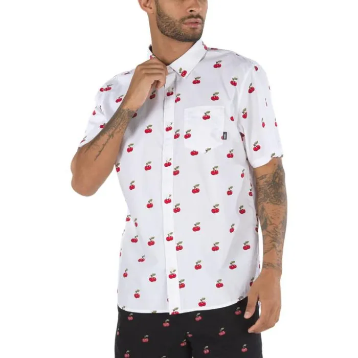Vans Cherries Buttondown Shirt White Mens Shirts and Flannels