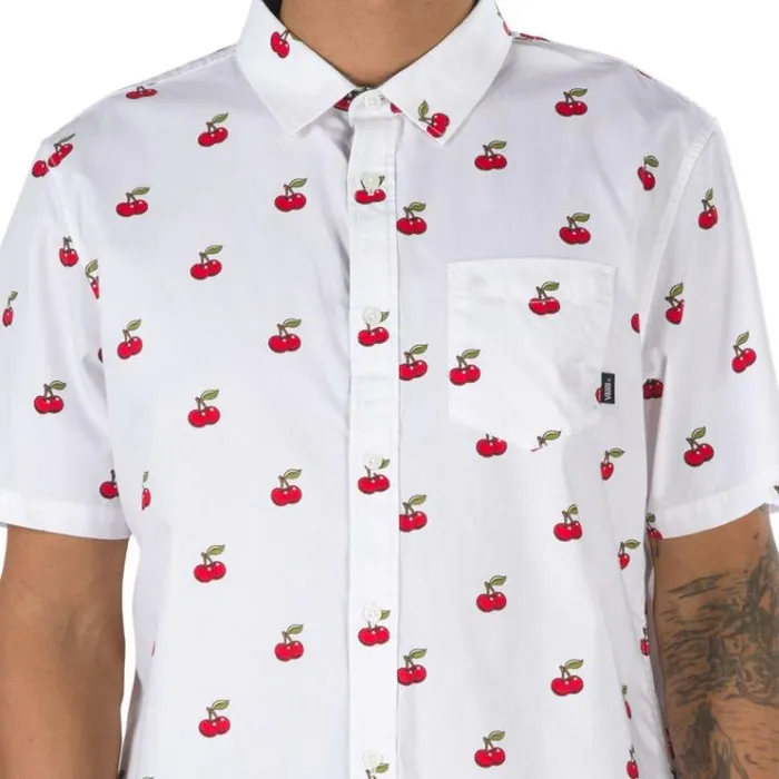 Vans Cherries Buttondown Shirt White Mens Shirts and Flannels Vans Cherries Buttondown Shirt White Mens Shirts and Flannels