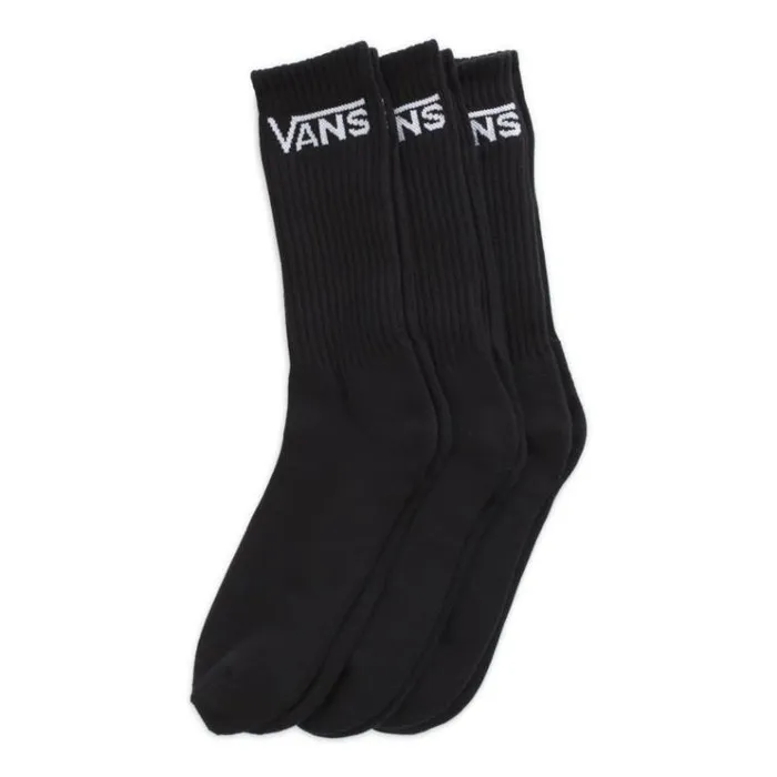 Vans Classic Crew Socks 3 Pack BLACK Mens Socks
