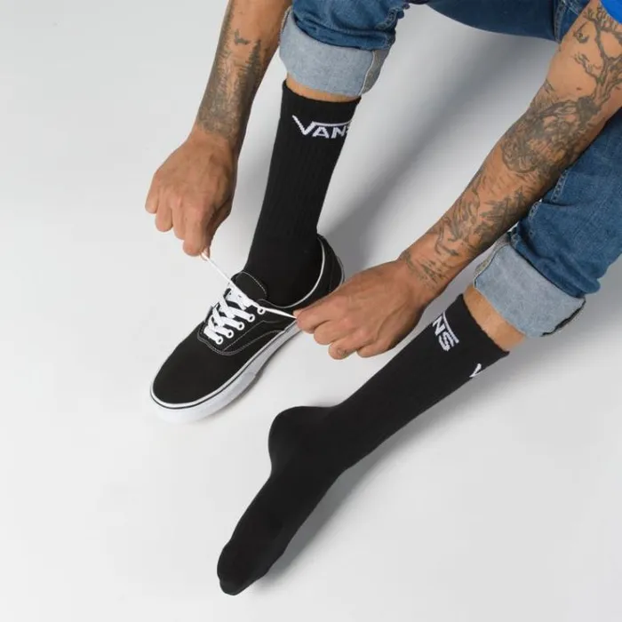 Vans Classic Crew Socks 3 Pack BLACK Mens Socks