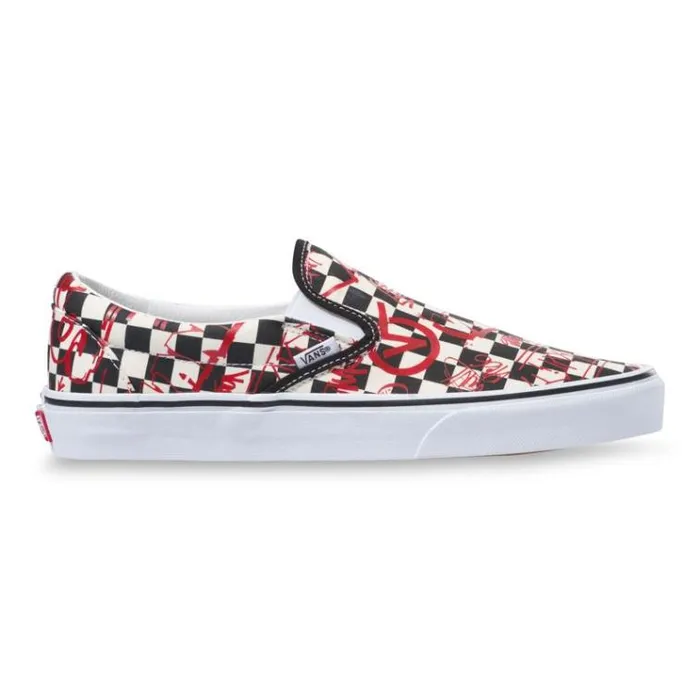 Vans Crew Classic SlipOn CheckerboardRed MensWomens Classics Shoes Vans Crew Classic SlipOn CheckerboardRed MensWomens Classics Shoes