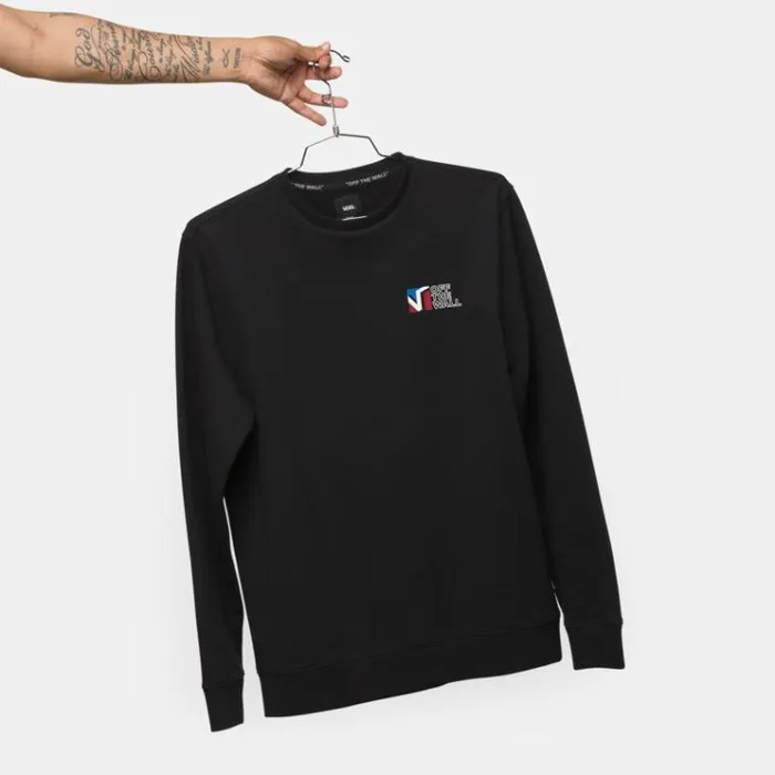 Vans Dimension Crew Pullover Black Mens Hoodies and Jackets