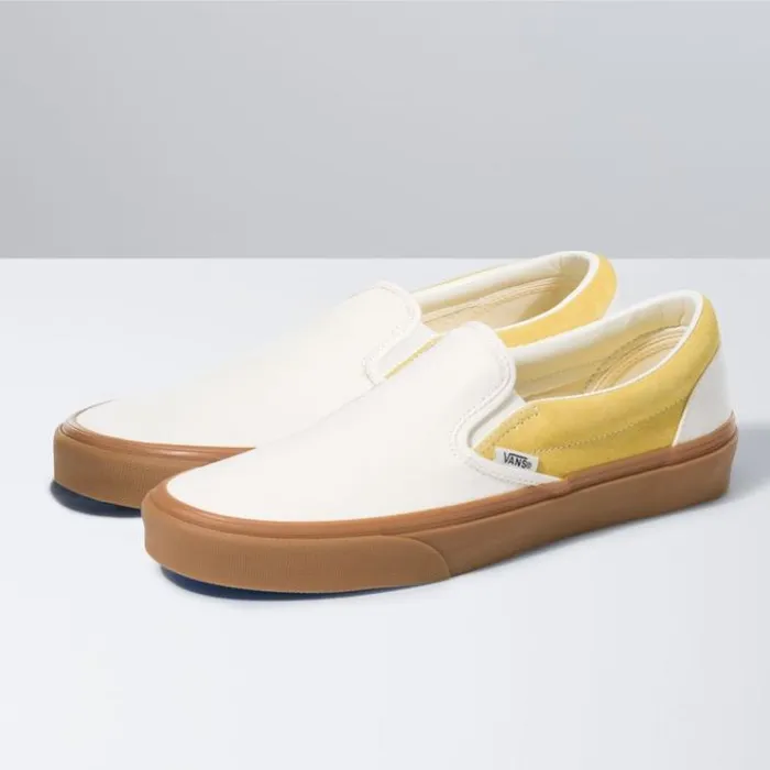 Vans Gum Classic SlipOn MarshmallowCream Gold MensWomens Classics Shoes