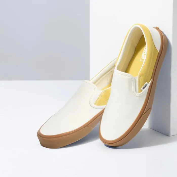 Vans Gum Classic SlipOn MarshmallowCream Gold MensWomens Classics Shoes Vans Gum Classic SlipOn MarshmallowCream Gold MensWomens Classics Shoes