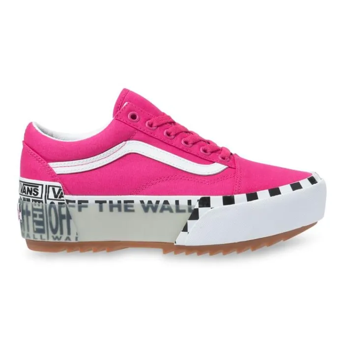 Vans Logo Stack Old Skool Stacked CabaretTrue White Womens Classics Shoes Vans Logo Stack Old Skool Stacked CabaretTrue White Womens Classics Shoes