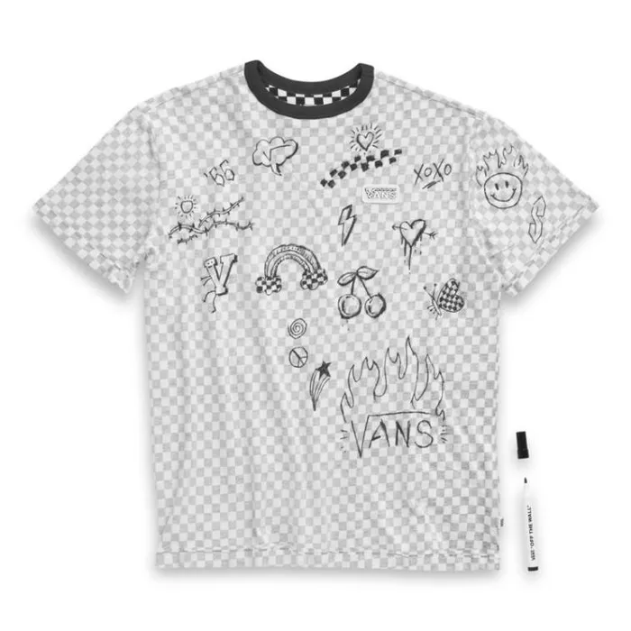 Vans Make Me Your Own Crew Tee White Womens TShirts and Tanks