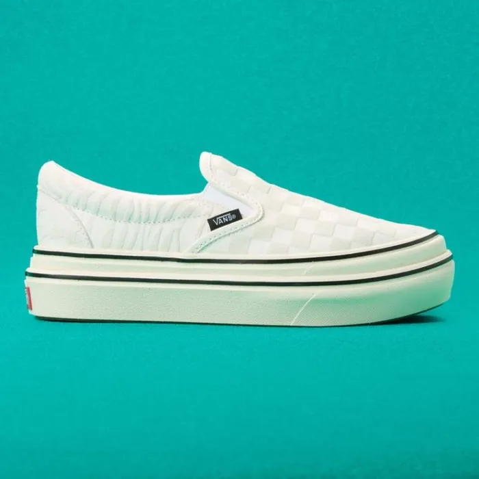 Vans Mixed Media Super ComfyCush SlipOn Antique WhiteBlack Womens Classics Shoes Vans Mixed Media Super ComfyCush SlipOn Antique WhiteBlack Womens Classics Shoes
