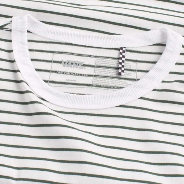 Vans Off The Wall Classic Stripe Long Sleeve Tee WhitePine Needle MensWomens TShirts and Tanks