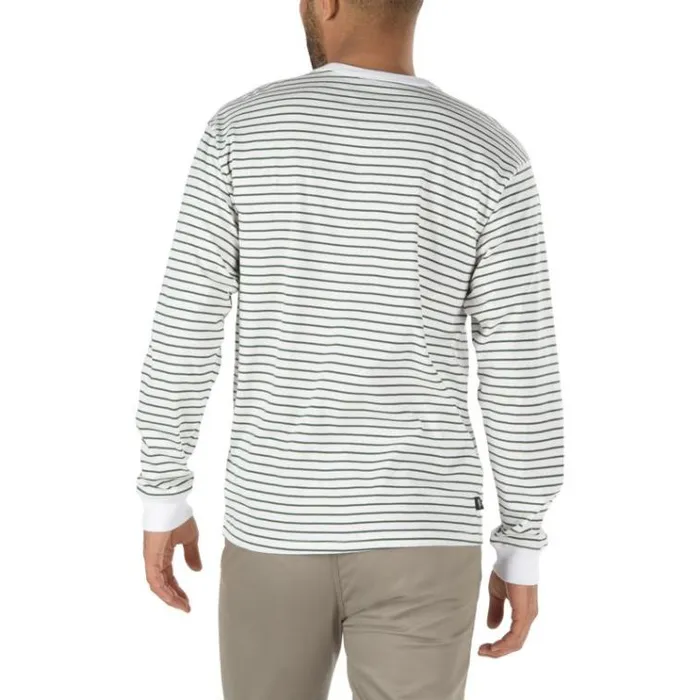 Vans Off The Wall Classic Stripe Long Sleeve Tee WhitePine Needle MensWomens TShirts and Tanks