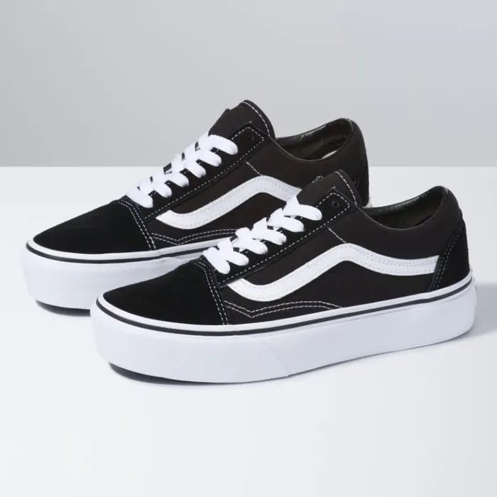 Vans Old Skool Platform BlackWhite Womens Classics Shoes