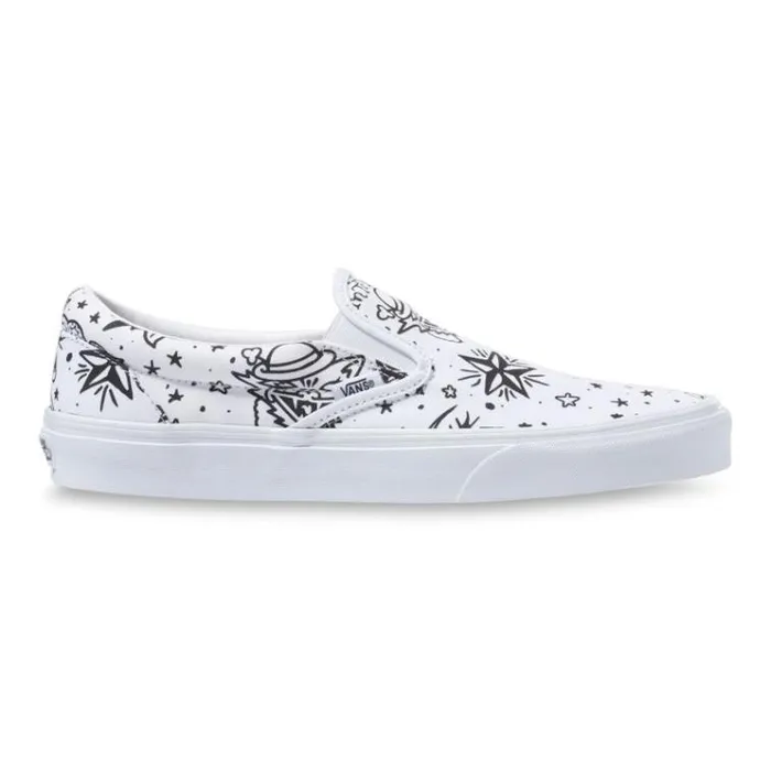 Vans UColor Classic SlipOn TattooTrue White MensWomens Classics Shoes Vans UColor Classic SlipOn TattooTrue White MensWomens Classics Shoes