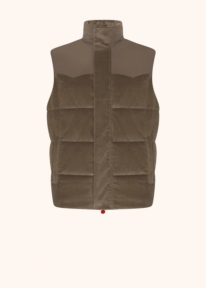 VELVET SLEEVELESS DOWN JACKET Men Kiton Outerwear
