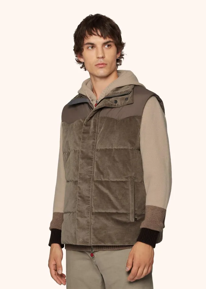 VELVET SLEEVELESS DOWN JACKET Men Kiton Outerwear VELVET SLEEVELESS DOWN JACKET Men Kiton Outerwear