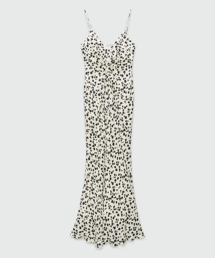 Viscose Slip Dress With Knotted Waist Women MSGM Dresses