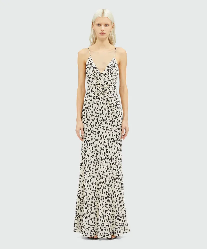 Viscose Slip Dress With Knotted Waist Women MSGM Dresses