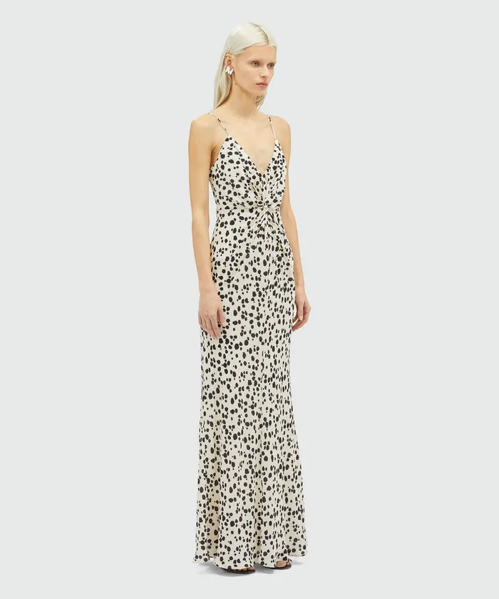 Viscose Slip Dress With Knotted Waist Women MSGM Dresses