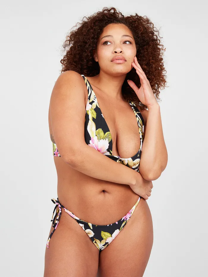 Volcom Bikinis Shore Can Halter Bikini Top 8211 Black Black 8211 Womens