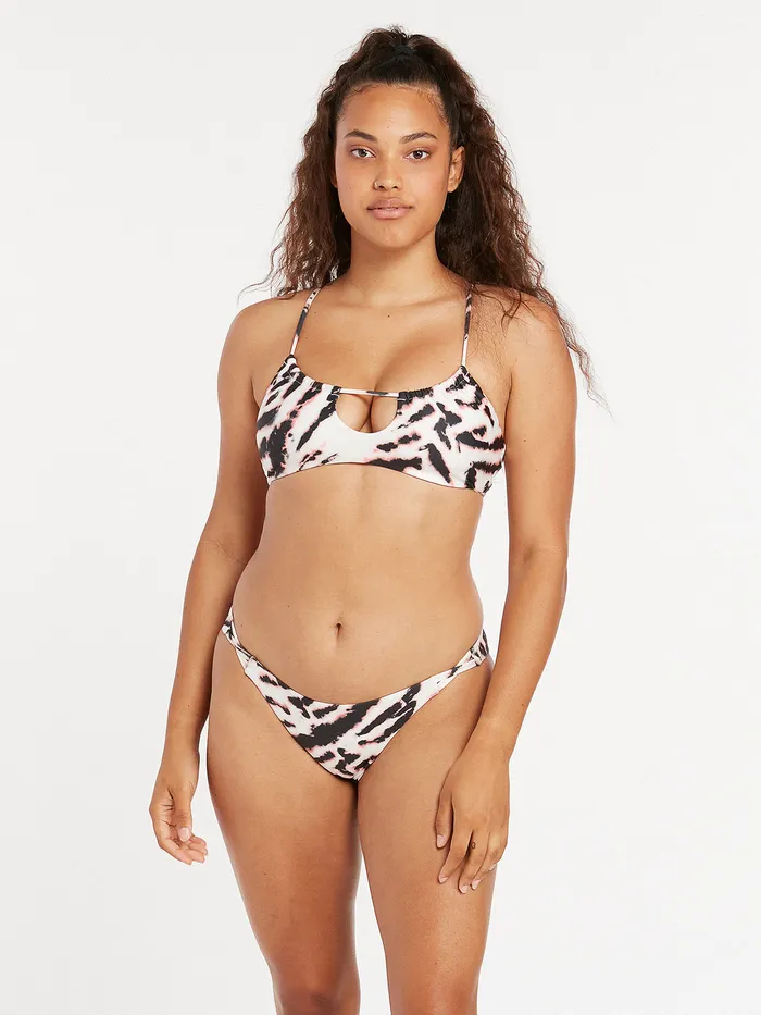 Volcom EcoTrue Swim Tie Of The Tiger Hipster Bikini Bottom 8211 White Combo White Combo 8211 Womens