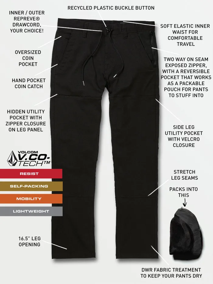 Volcom Pants Stone Trail Master Pants 8211 Black Black 8211 Mens