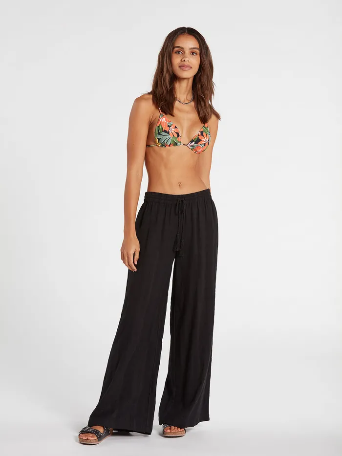 Volcom Pants Sun Spent Wide Leg Beach Pant 8211 Black Black 8211 Womens