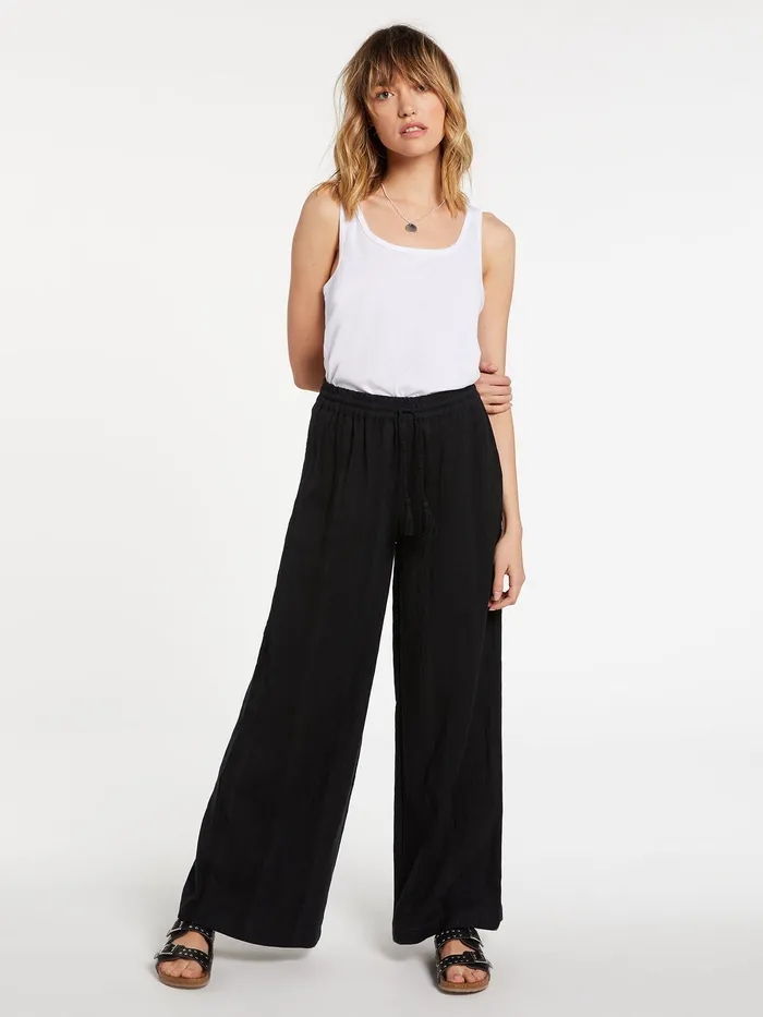 Volcom Pants Sun Spent Wide Leg Beach Pant 8211 Black Black 8211 Womens