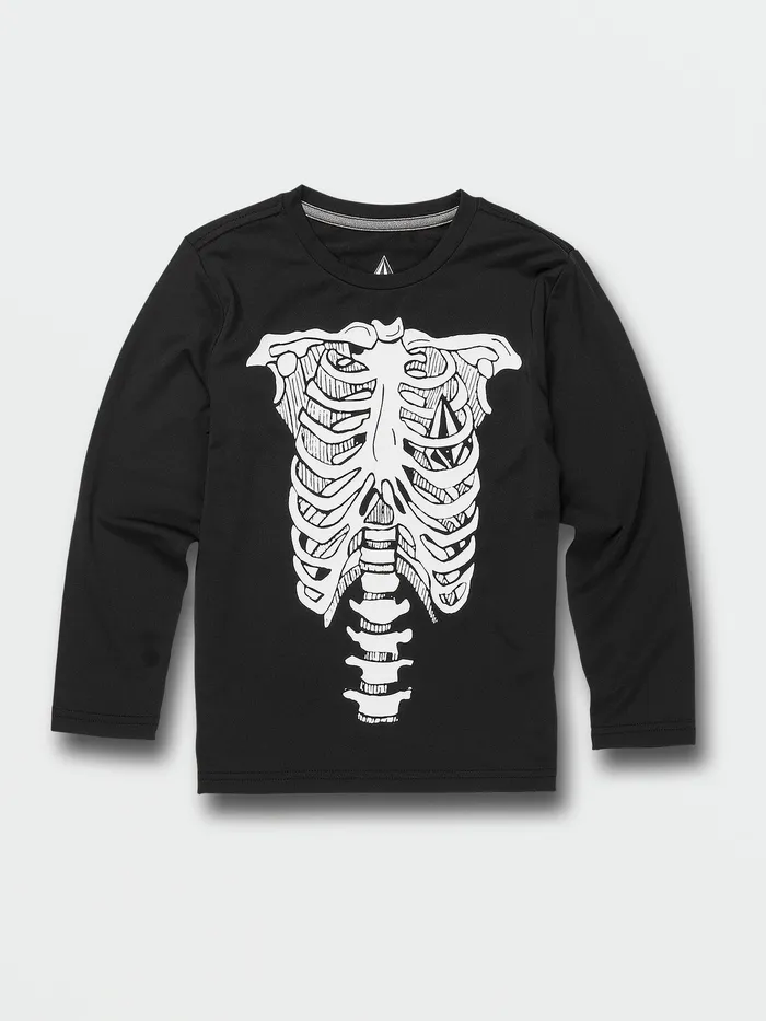 Volcom Rashguards Little Boys Skeleton Long Sleeve UPF 50 Rashguard 8211 Black Black 8211 Boys