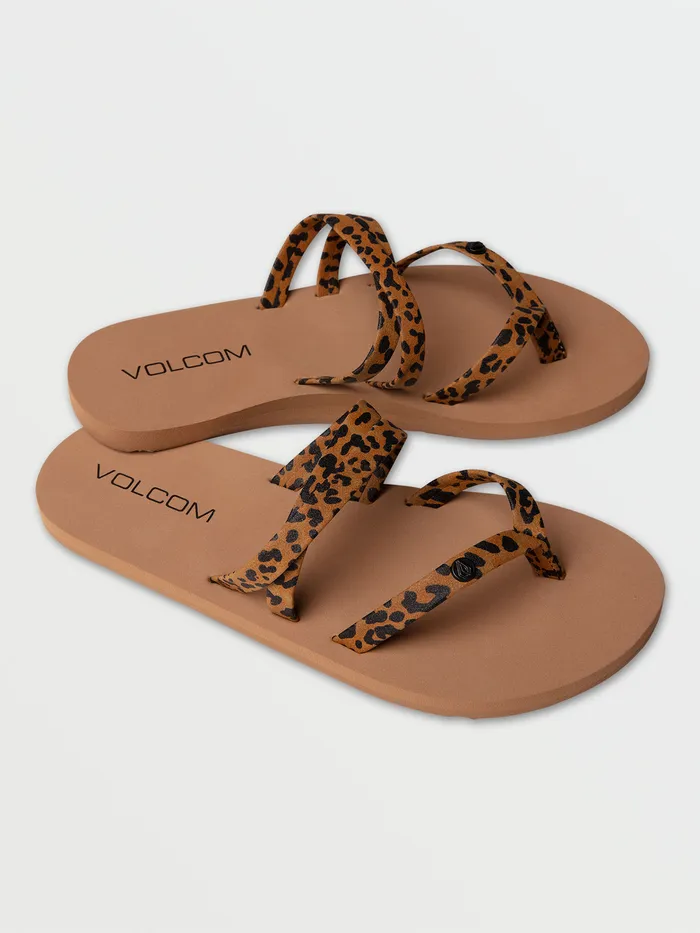 Volcom Sandals Big Girls Easy Breezy Sandal 8211 Cheetah Cheetah 8211 Girls