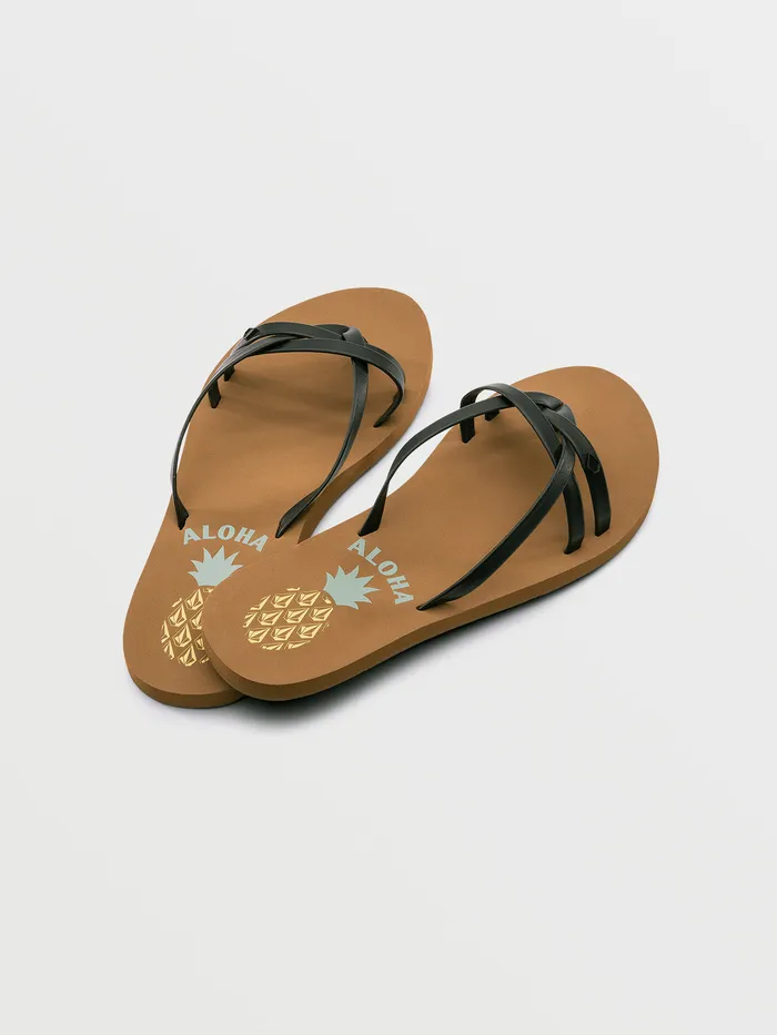 Volcom Sandals Look Out Beach Hi 8211 Black Black 8211 Womens