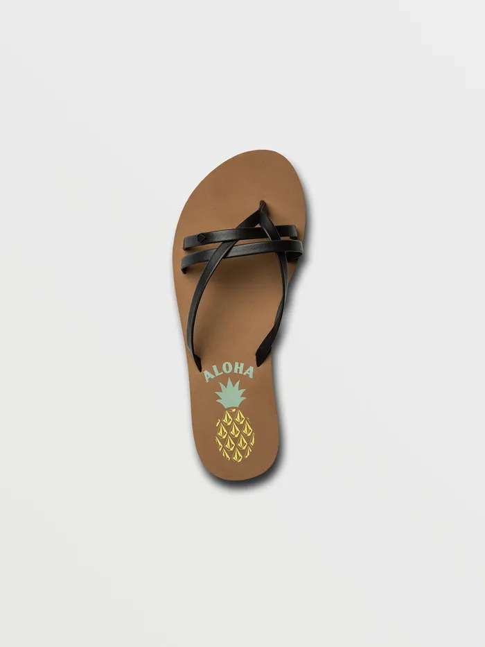 Volcom Sandals Look Out Beach Hi 8211 Black Black 8211 Womens