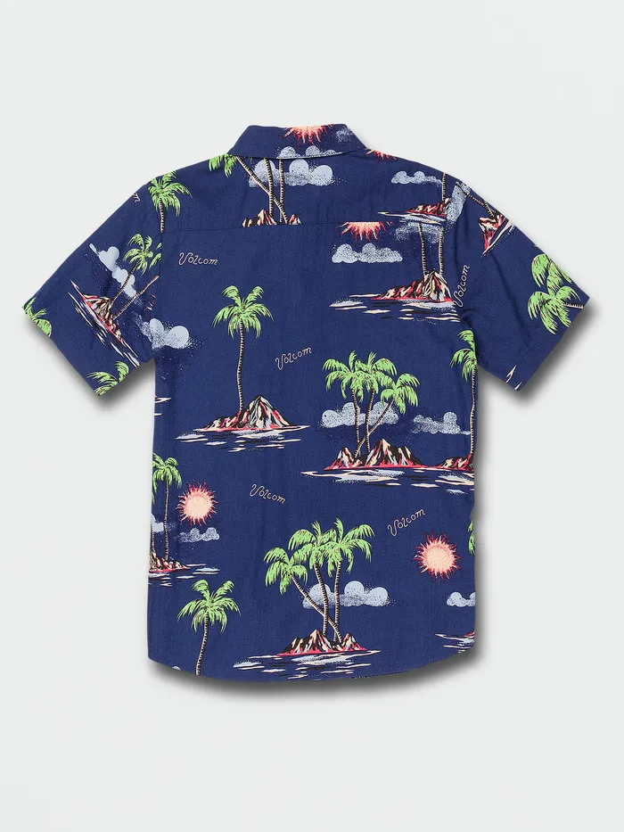 Volcom Shirts and Flannels Big Boys Isle Hoppa Short Sleeve 8211 Niagra Niagara 8211 Boys