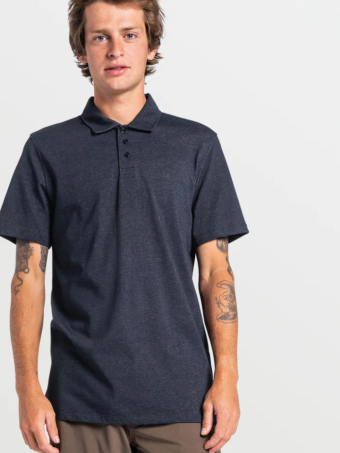 Volcom Shirts and Flannels Hazard Pro Polo Short Sleeve 8211 Navy Heather Navy Heather 8211 Mens Volcom Shirts and Flannels Hazard Pro Polo Short Sleeve 8211 Navy Heather Navy Heather 8211 Mens