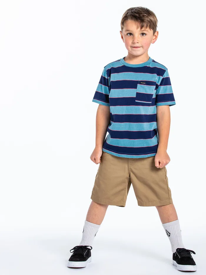 Volcom Shirts and Flannels Little Boys Maxer Stripe Crew Short Sleeve 8211 Blueprint Blueprint 8211 Boys