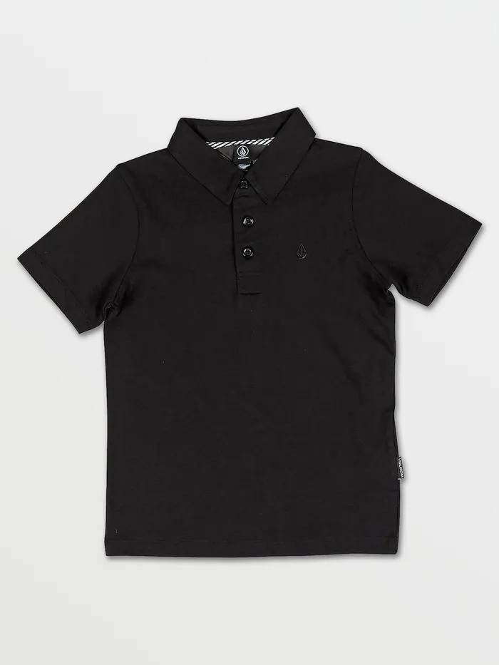 Volcom Shirts and Flannels Little Boys Wowzer Short Sleeve Polo 8211 Black Black 8211 Boys