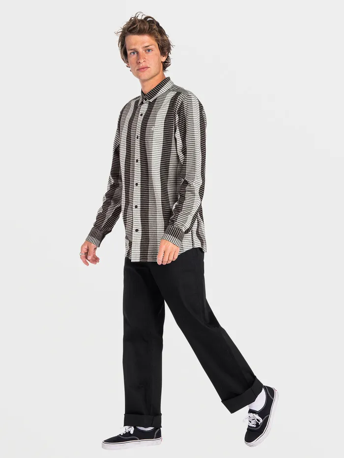 Volcom Shirts and Flannels Montie Long Sleeve 8211 Cloud Cloud 8211 Mens