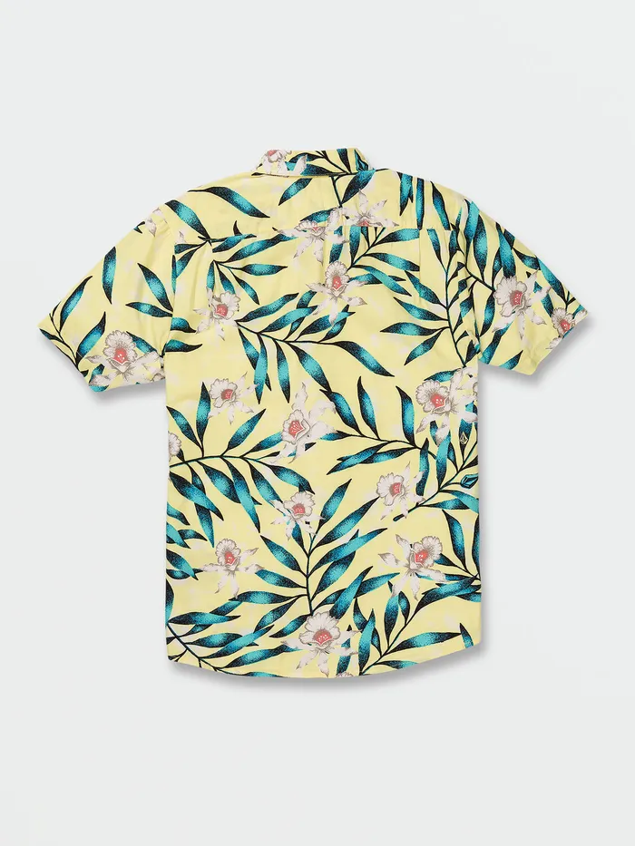 Volcom Shirts and Flannels Tropical Hideout Short Sleeve Shirt 8211 Glimmer Yellow Glimmer Yellow 8211 Mens