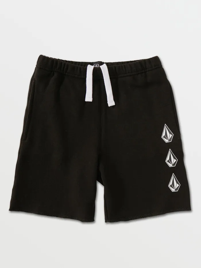 Volcom Shorts Little Boys Iconic Stone Fleece Shorts 8211 Black Black 8211 Boys