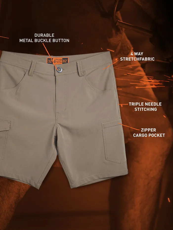 Volcom Shorts Volcom Workwear Slab Hybrid Shorts 8211 Brindle Brindle 8211 Mens